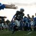 Lincoln junior offensive lineman Brandon Moyer takes the field on Friday. Daniel Brenner I AnnArbor.com